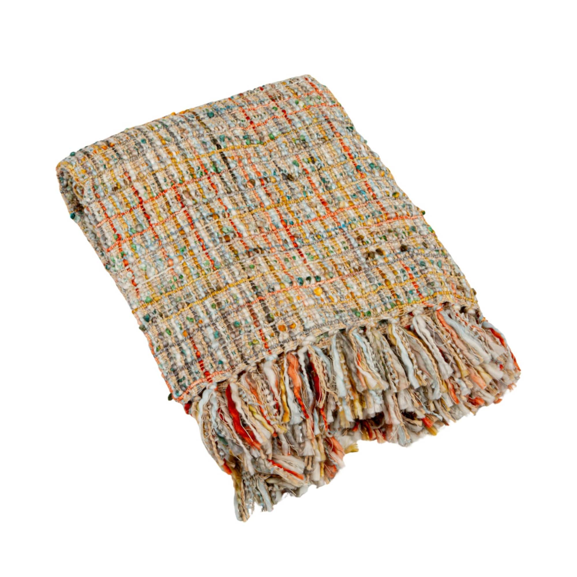 Hello Honey® 60" Multicolor Bouclé Throw Blanket with Fringe